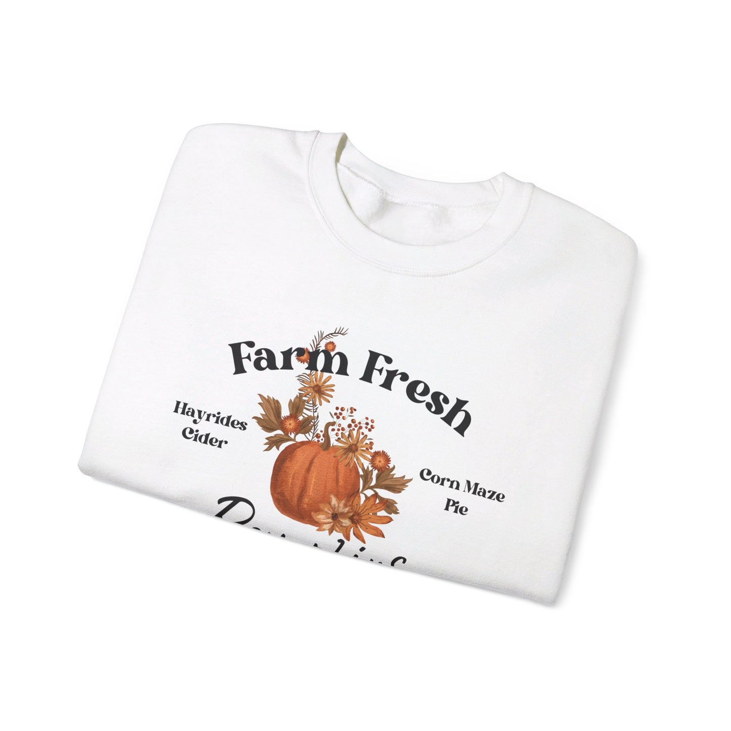 Fall Pumpkin Sweatshirt, Farm Fresh Pumpkin Patch Sweater, Fall Lover Crewneck Sweater, Autumn Fall Lover Gift, Mom Gift
