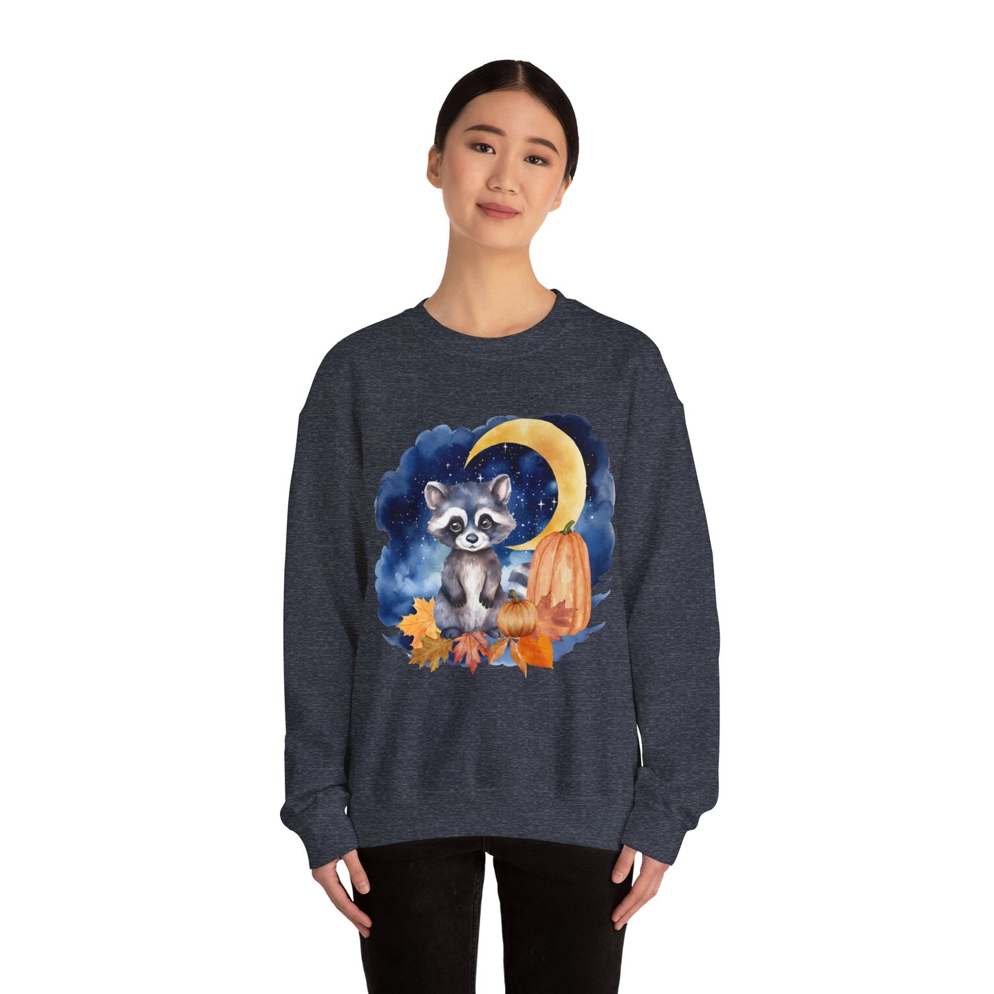 Little Raccoon and the Moon Fox Sweatshirt, Woodland Fall Shirt, Moon Sweatshirt, Pumpkin Sweatshirt, Fox and Moon Sweatshirt, Woodland Animal Shirt