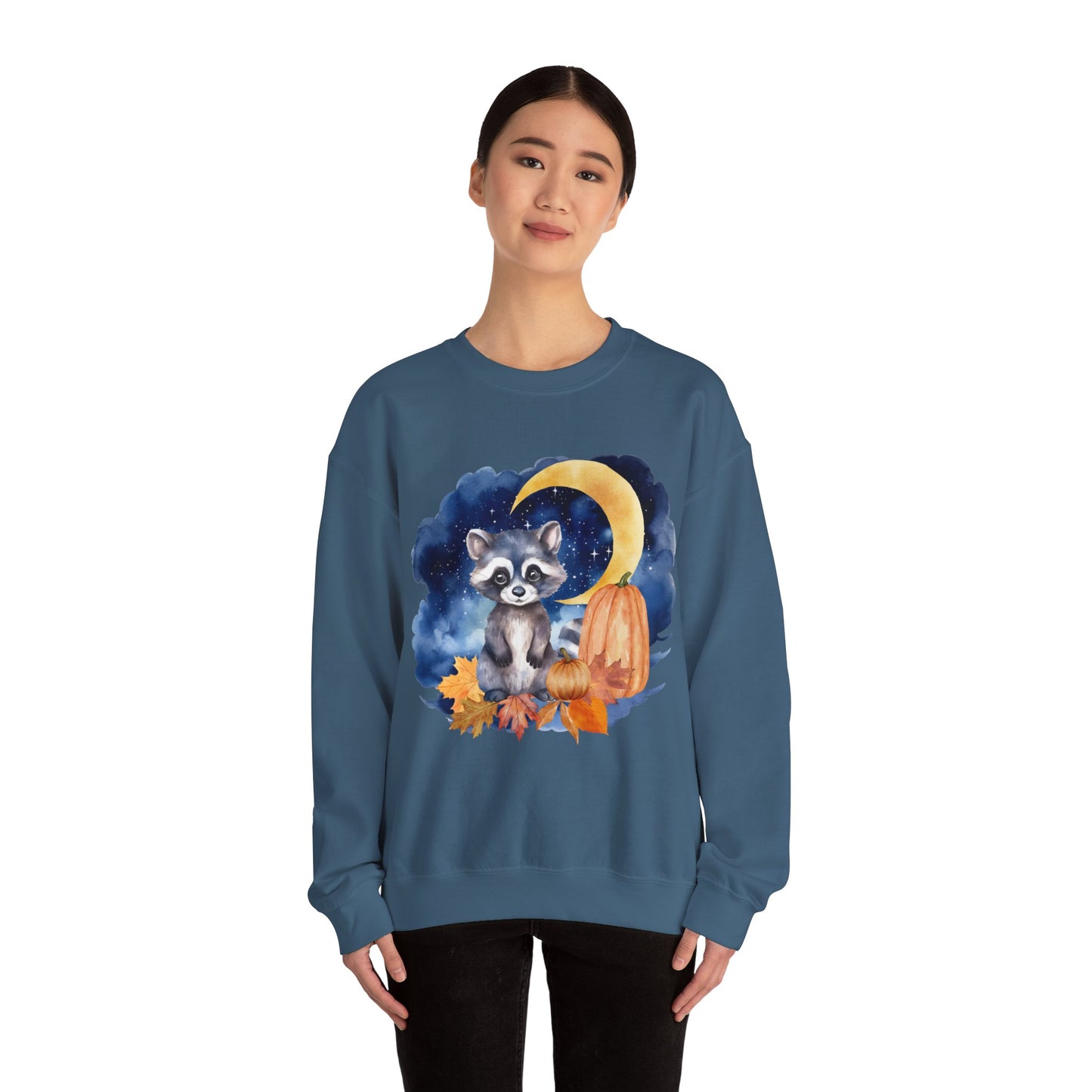 Little Raccoon and the Moon Fox Sweatshirt, Woodland Fall Shirt, Moon Sweatshirt, Pumpkin Sweatshirt, Fox and Moon Sweatshirt, Woodland Animal Shirt