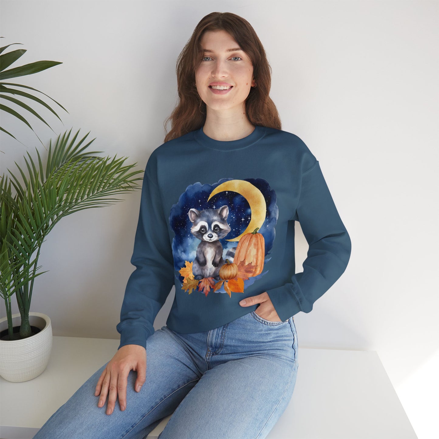 Little Raccoon and the Moon Fox Sweatshirt, Woodland Fall Shirt, Moon Sweatshirt, Pumpkin Sweatshirt, Fox and Moon Sweatshirt, Woodland Animal Shirt