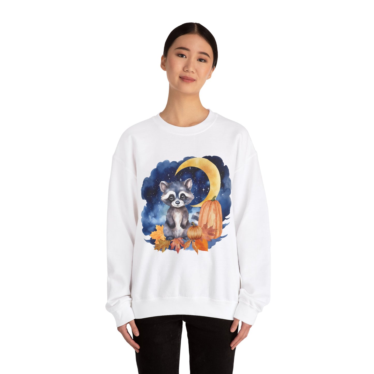Little Raccoon and the Moon Fox Sweatshirt, Woodland Fall Shirt, Moon Sweatshirt, Pumpkin Sweatshirt, Fox and Moon Sweatshirt, Woodland Animal Shirt