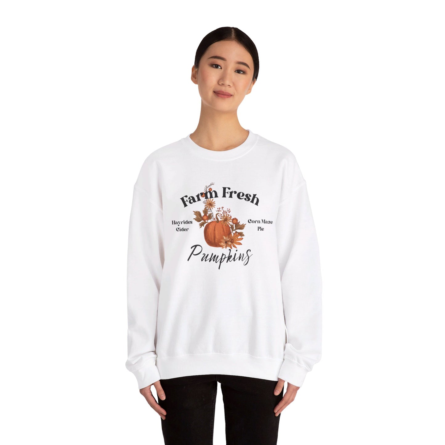Fall Pumpkin Sweatshirt, Farm Fresh Pumpkin Patch Sweater, Fall Lover Crewneck Sweater, Autumn Fall Lover Gift, Mom Gift
