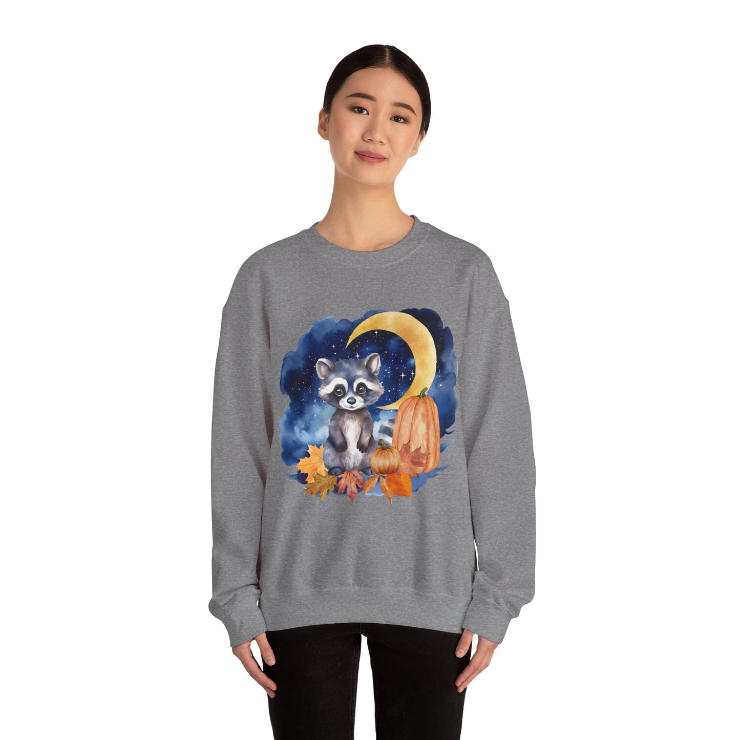 Little Raccoon and the Moon Fox Sweatshirt, Woodland Fall Shirt, Moon Sweatshirt, Pumpkin Sweatshirt, Fox and Moon Sweatshirt, Woodland Animal Shirt