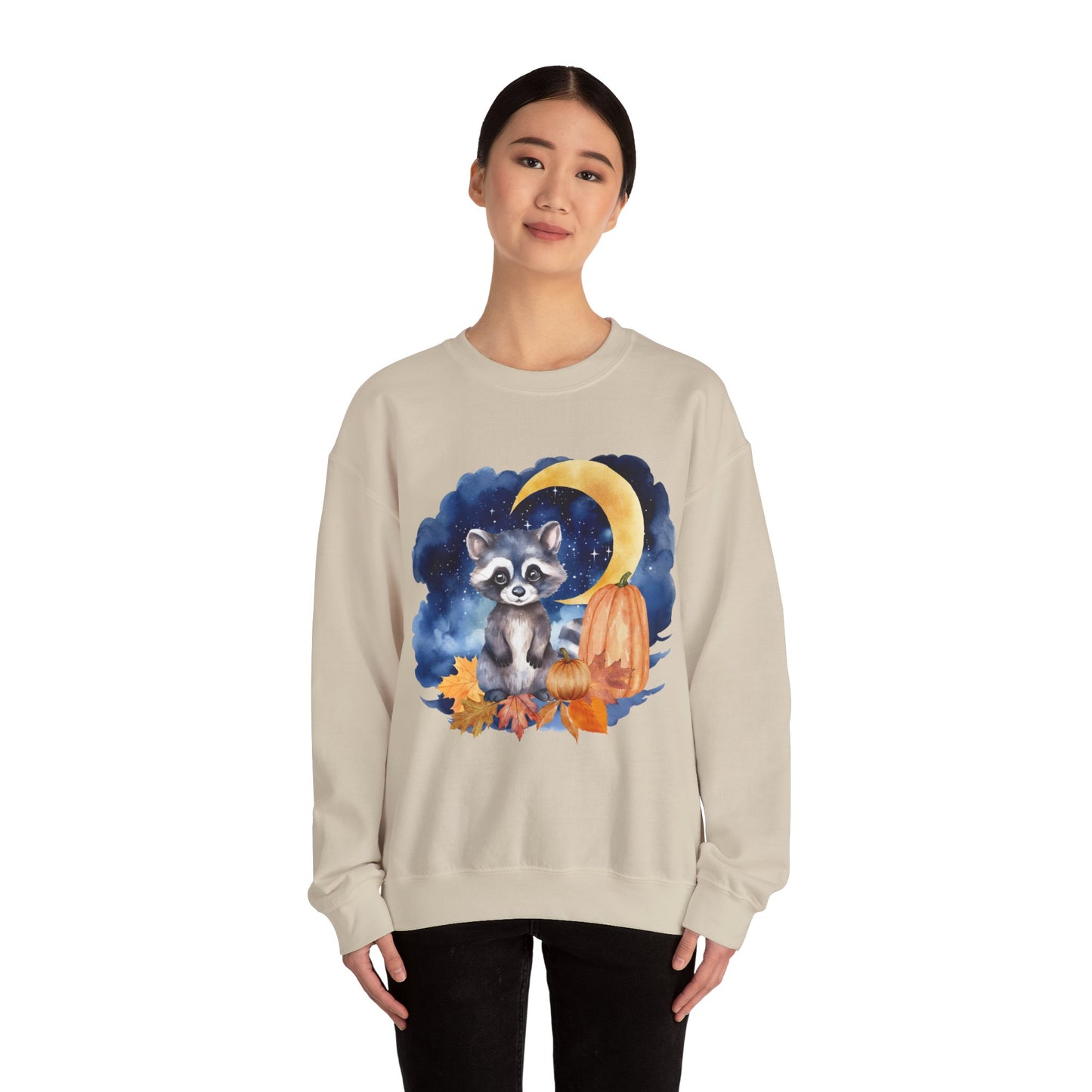 Little Raccoon and the Moon Fox Sweatshirt, Woodland Fall Shirt, Moon Sweatshirt, Pumpkin Sweatshirt, Fox and Moon Sweatshirt, Woodland Animal Shirt