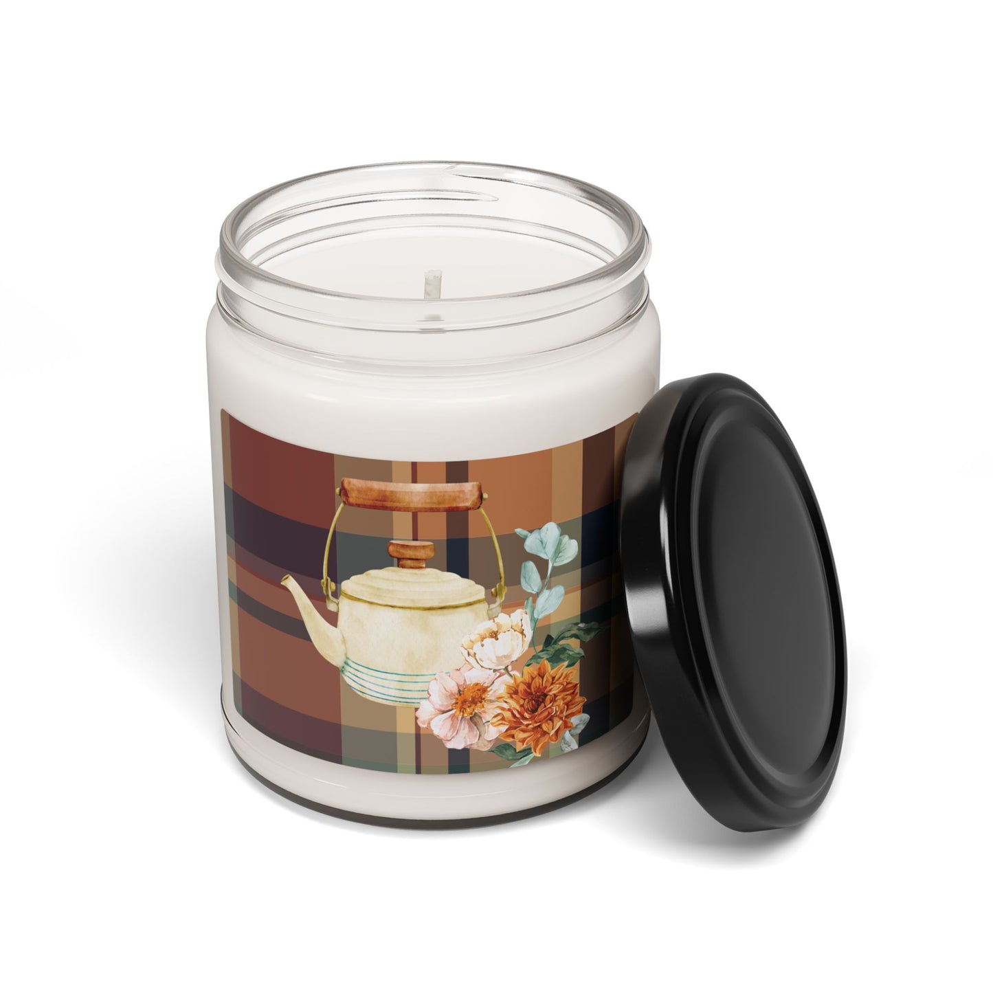 Floral Tea Kettle Cinnamon, Vanilla Soy Candle - 9oz