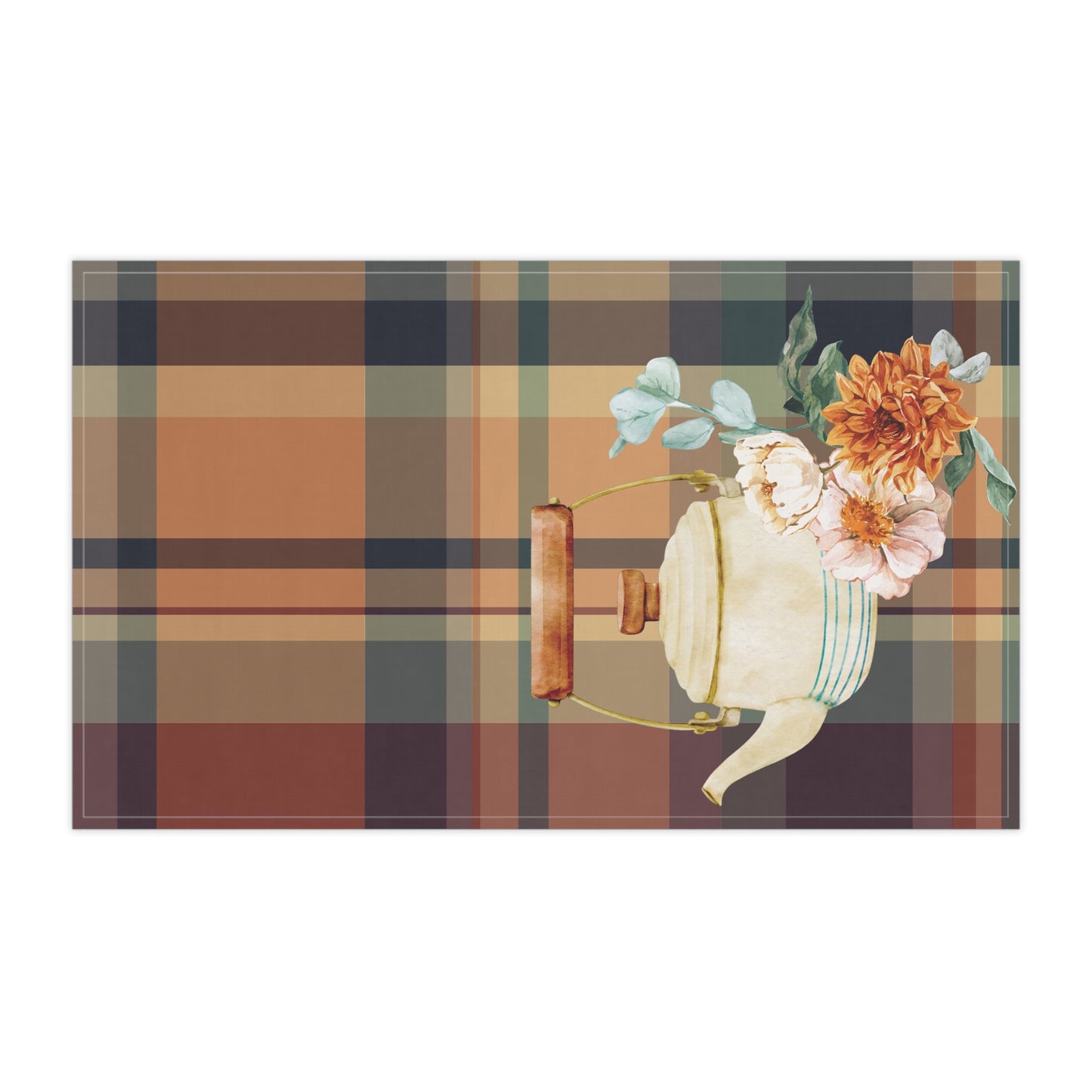 Fall Plaid Tea Kettle Cook's Tea Towel