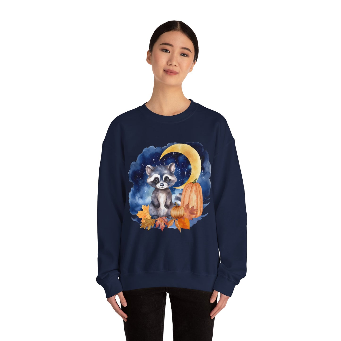 Little Raccoon and the Moon Fox Sweatshirt, Woodland Fall Shirt, Moon Sweatshirt, Pumpkin Sweatshirt, Fox and Moon Sweatshirt, Woodland Animal Shirt