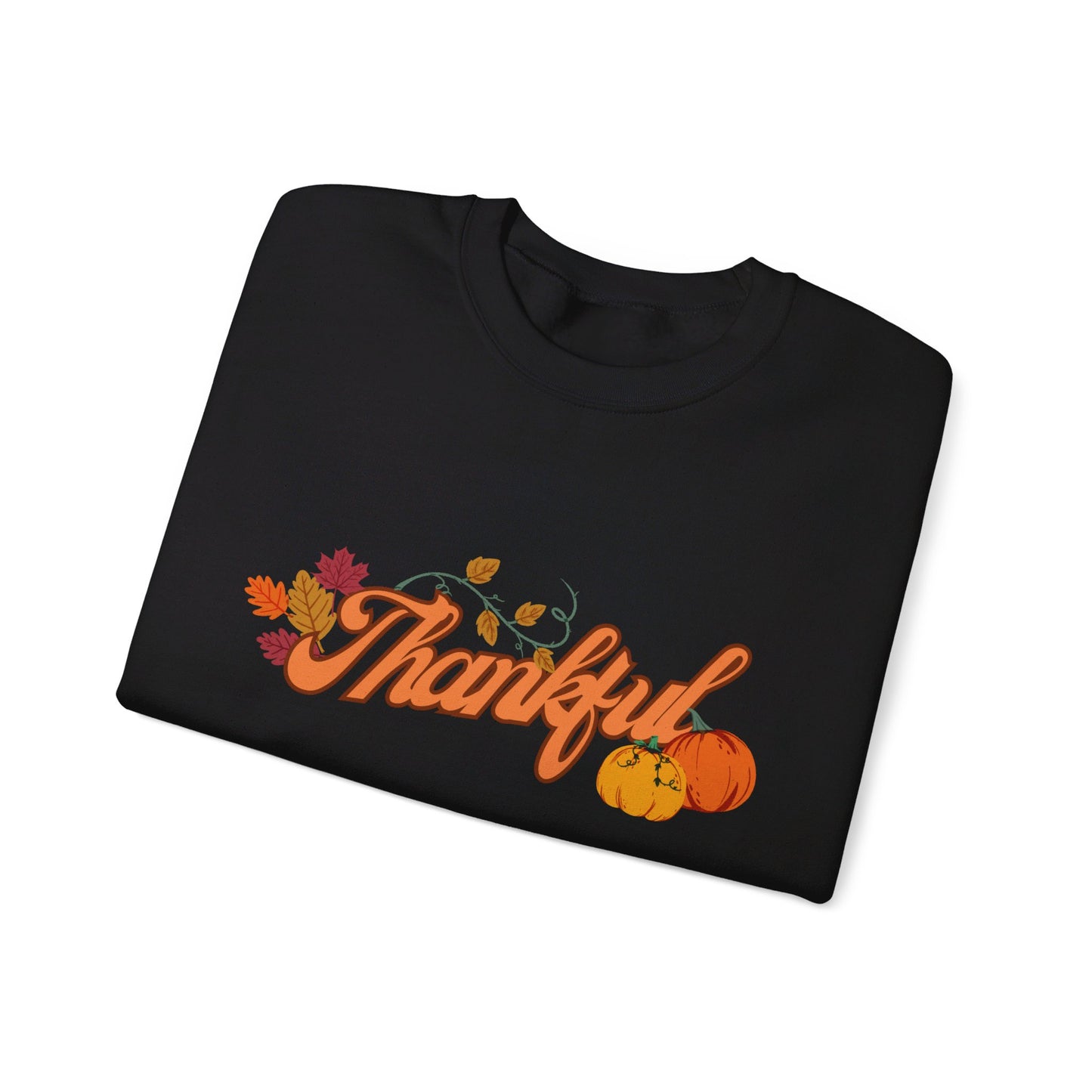 Fall Thankful Sweatshirt, Pumpkins and Leaves Crewneck, Fall Lover Sweatshirt, Autumn Thanksgiving Sweater