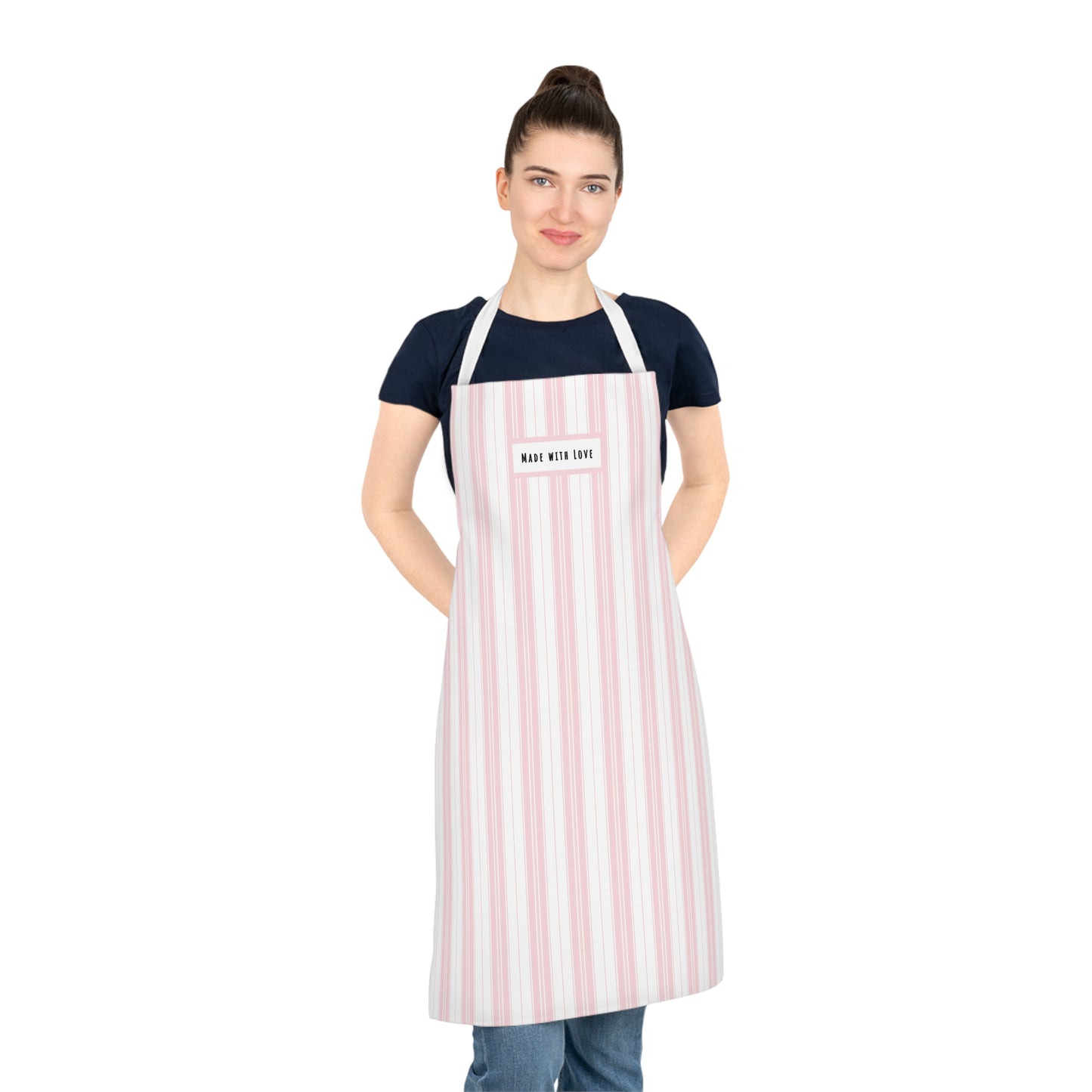 Made with Love Pink Pinstripe Cotton Apron