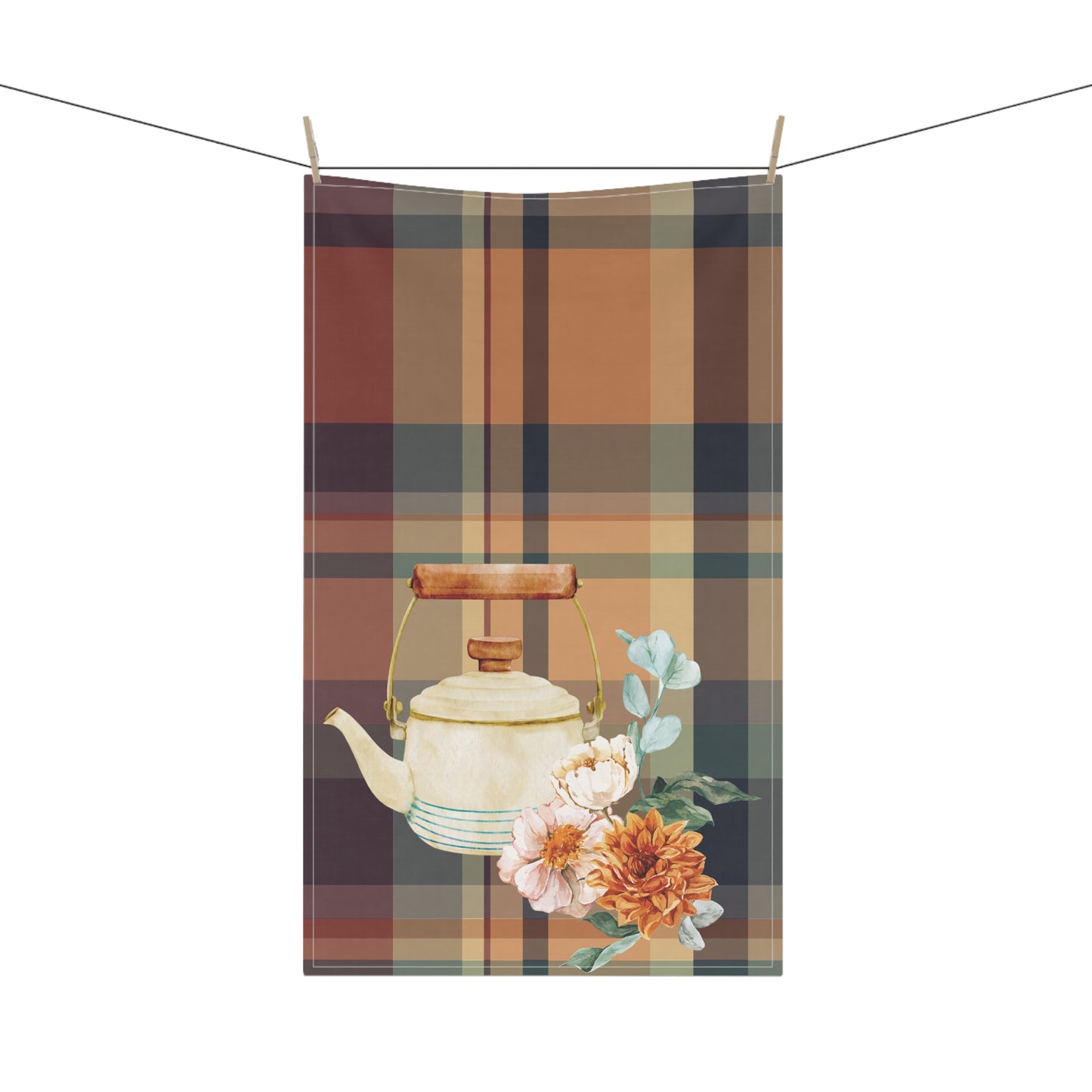 Fall Plaid Tea Kettle Cook's Tea Towel