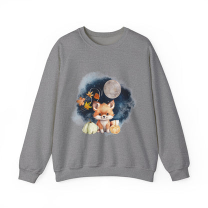 Little Fall Fox Sweatshirt, Woodland Fall Shirt, Moon Sweatshirt, Pumpkin Sweatshirt, Fox and Moon Sweatshirt, Woodland Animal Shirt