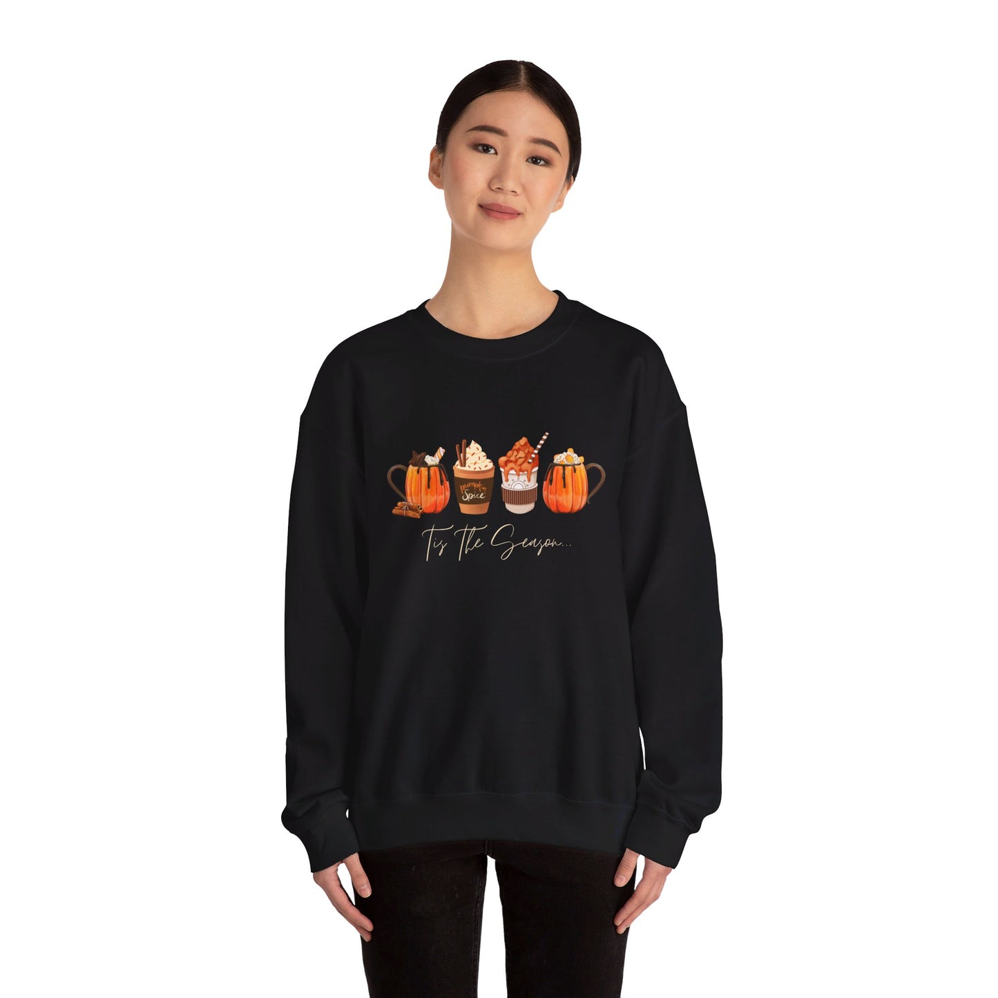 Fall Latte Coffee Sweater, Tis The Season Pumpkin Spice Latte Crewneck, Fall Sweatshirt, Autumn Lover Gift