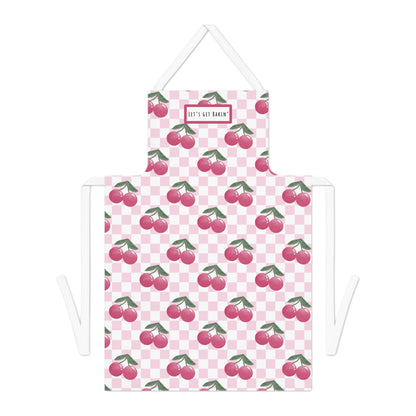 Let's Get Bakin' Cherry Checkered Cotton Apron