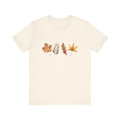 Fall Leaves T-Shirt, Natural Color Shirt, Autumn Leaves,  Fall Lover Gift
