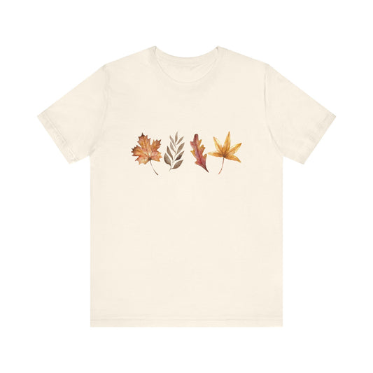 Fall Leaves T-Shirt, Natural Color Shirt, Autumn Leaves,  Fall Lover Gift