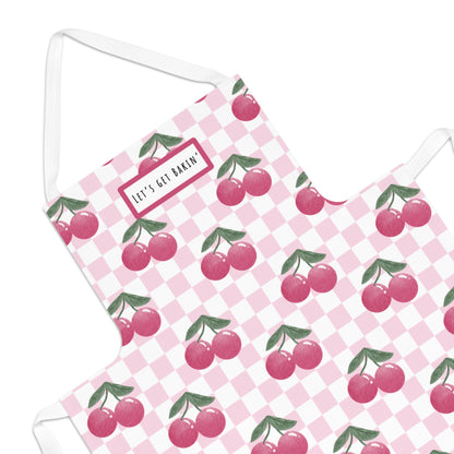 Let's Get Bakin' Cherry Checkered Cotton Apron