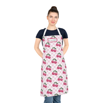 Let's Get Bakin' Cherry Checkered Cotton Apron