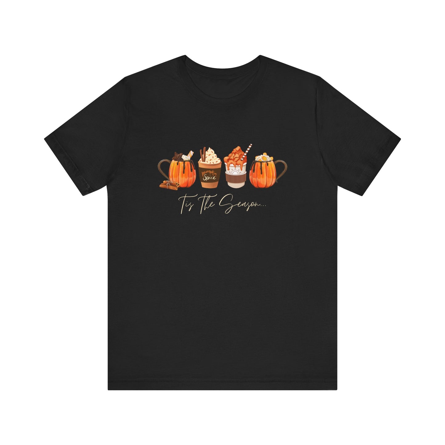 Black Fall Latte Coffee Shirt, Tis The Season Pumpkin Spice Latte T-Shirt, Fall Shirt, Autumn Lover Gift