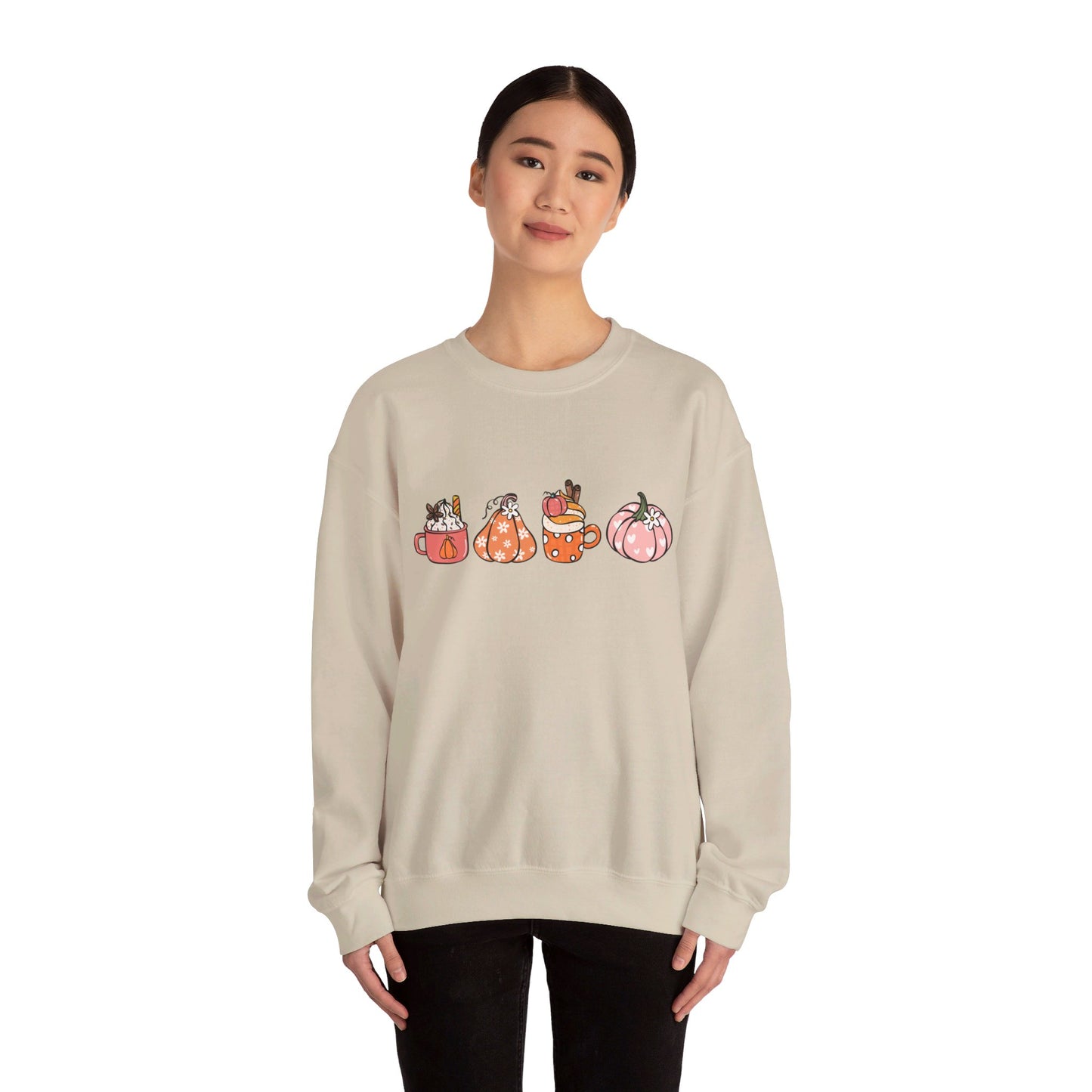 Fall Coffee and Pumpkin Sweatshirt, Pink Pumpkin Spice Shirt, Coffee Lover Shirt, Fall Shirt, Orange Pumpkin Sweater, Pumpkin Spice Sweater