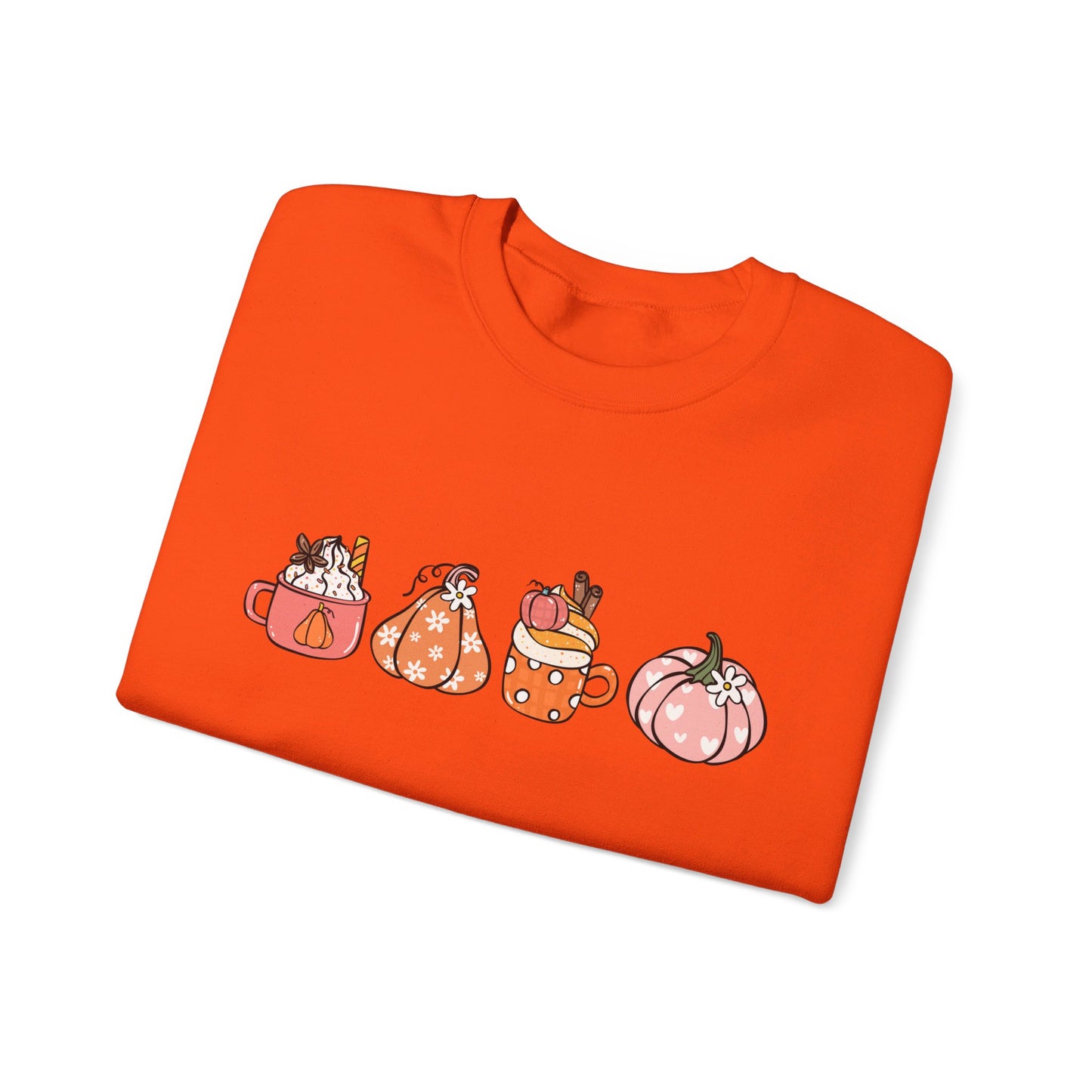 Fall Coffee and Pumpkin Sweatshirt, Pink Pumpkin Spice Shirt, Coffee Lover Shirt, Fall Shirt, Orange Pumpkin Sweater, Pumpkin Spice Sweater