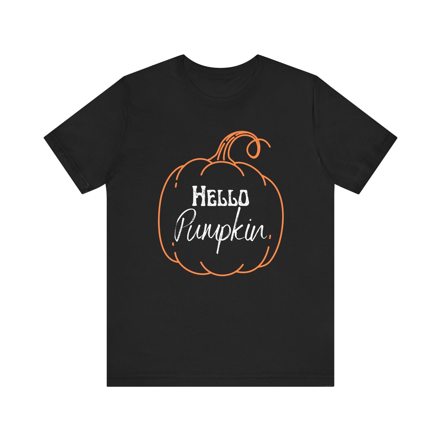 Black Hello Pumpkin Shirt, Autumn T-Shirt, Fall Shirt, Autumn Lover Gift