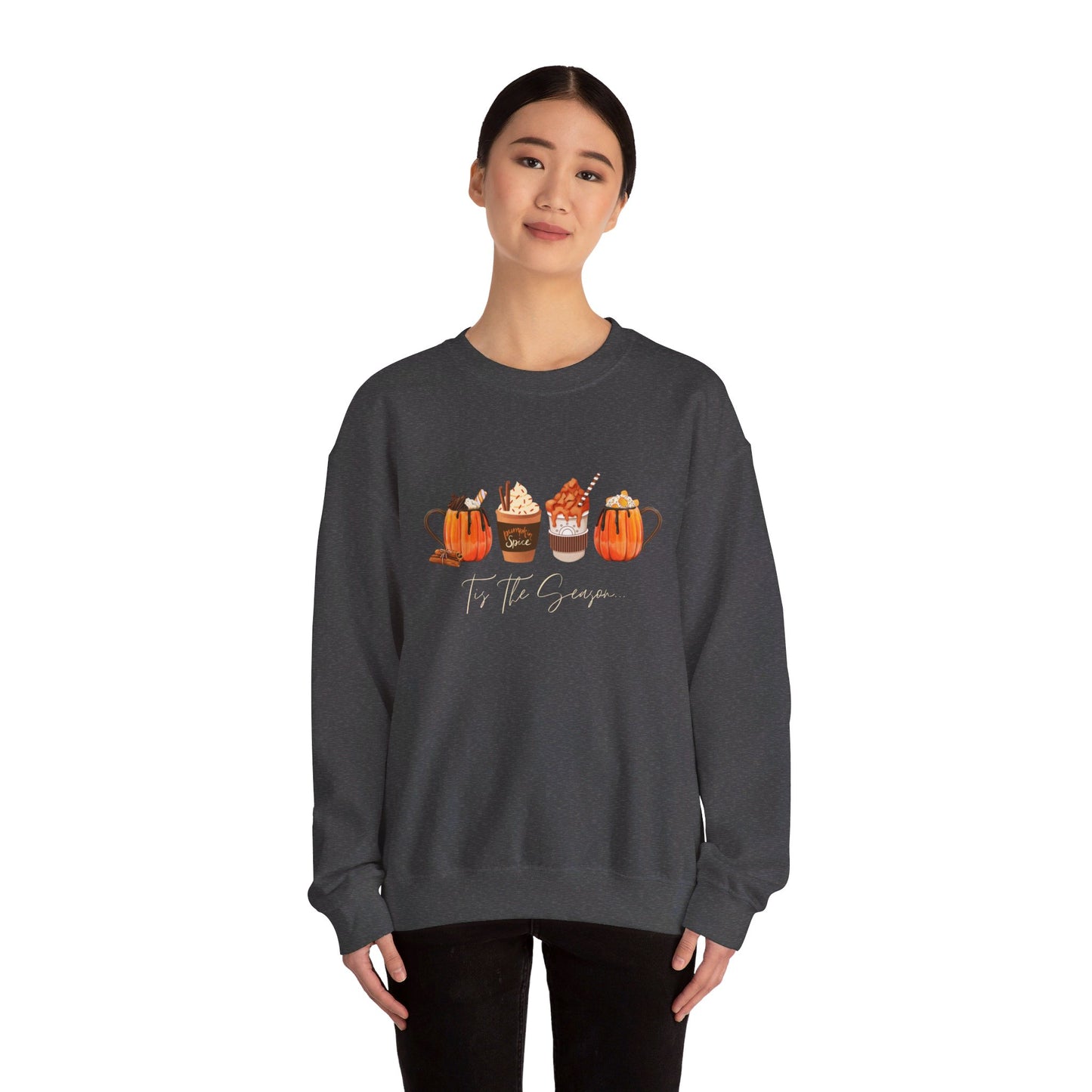 Fall Latte Coffee Sweater, Tis The Season Pumpkin Spice Latte Crewneck, Fall Sweatshirt, Autumn Lover Gift