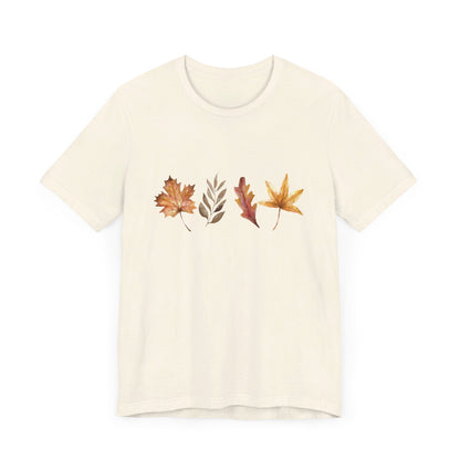 Fall Leaves T-Shirt, Natural Color Shirt, Autumn Leaves,  Fall Lover Gift
