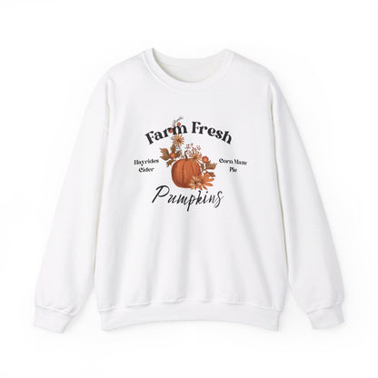 Fall Pumpkin Sweatshirt, Farm Fresh Pumpkin Patch Sweater, Fall Lover Crewneck Sweater, Autumn Fall Lover Gift, Mom Gift