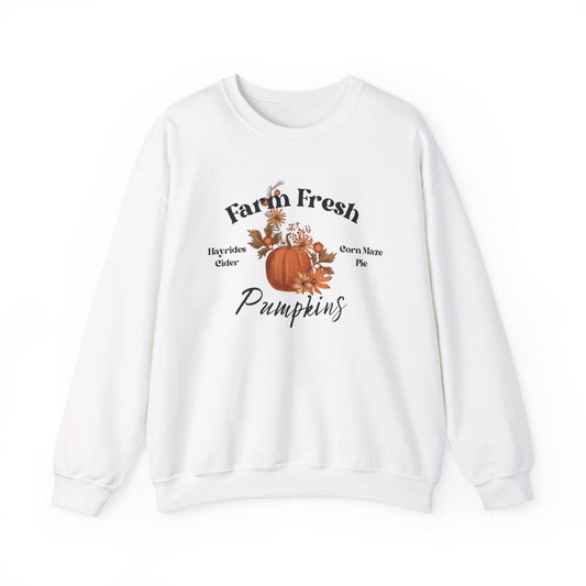 Fall Pumpkin Sweatshirt, Farm Fresh Pumpkin Patch Sweater, Fall Lover Crewneck Sweater, Autumn Fall Lover Gift, Mom Gift