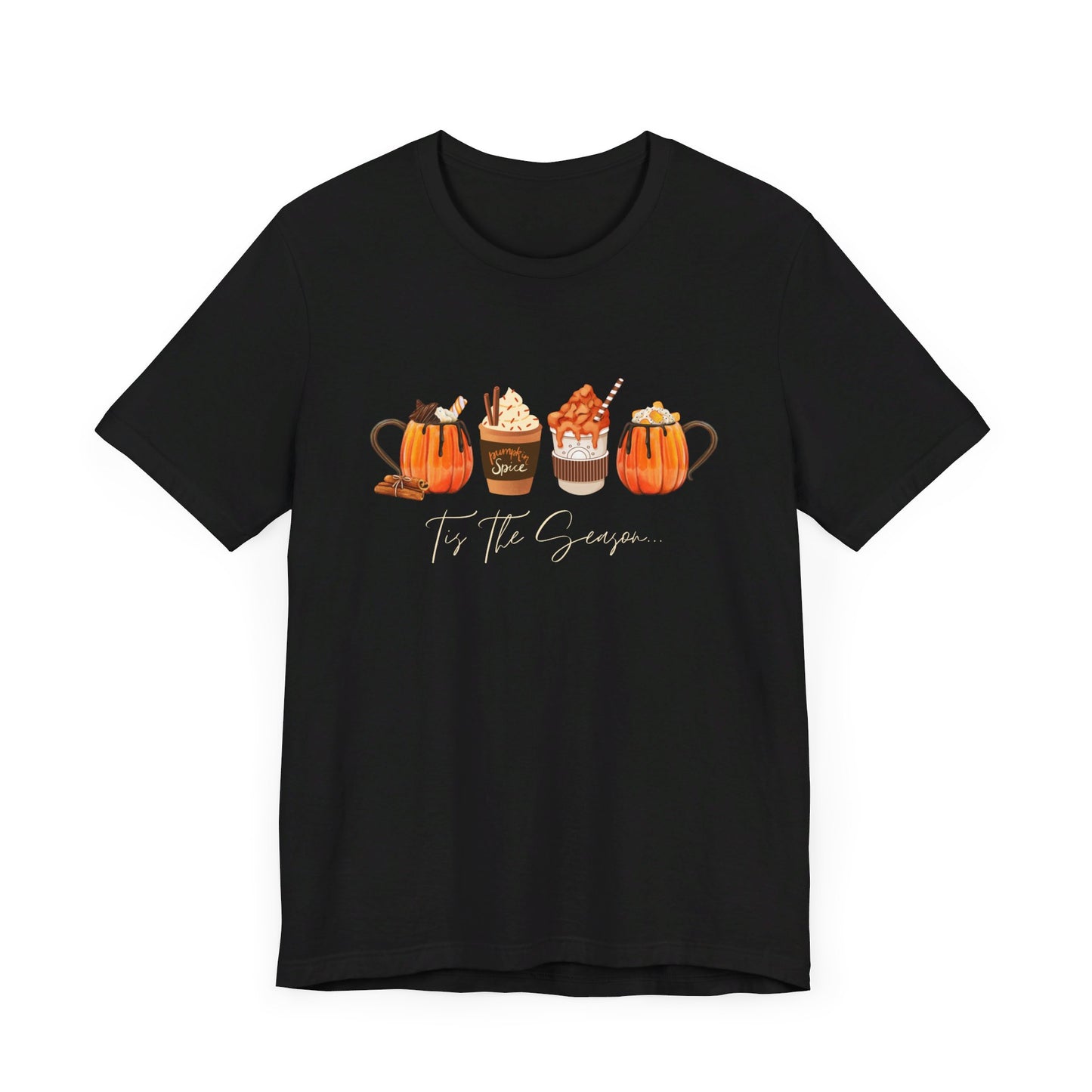 Black Fall Latte Coffee Shirt, Tis The Season Pumpkin Spice Latte T-Shirt, Fall Shirt, Autumn Lover Gift