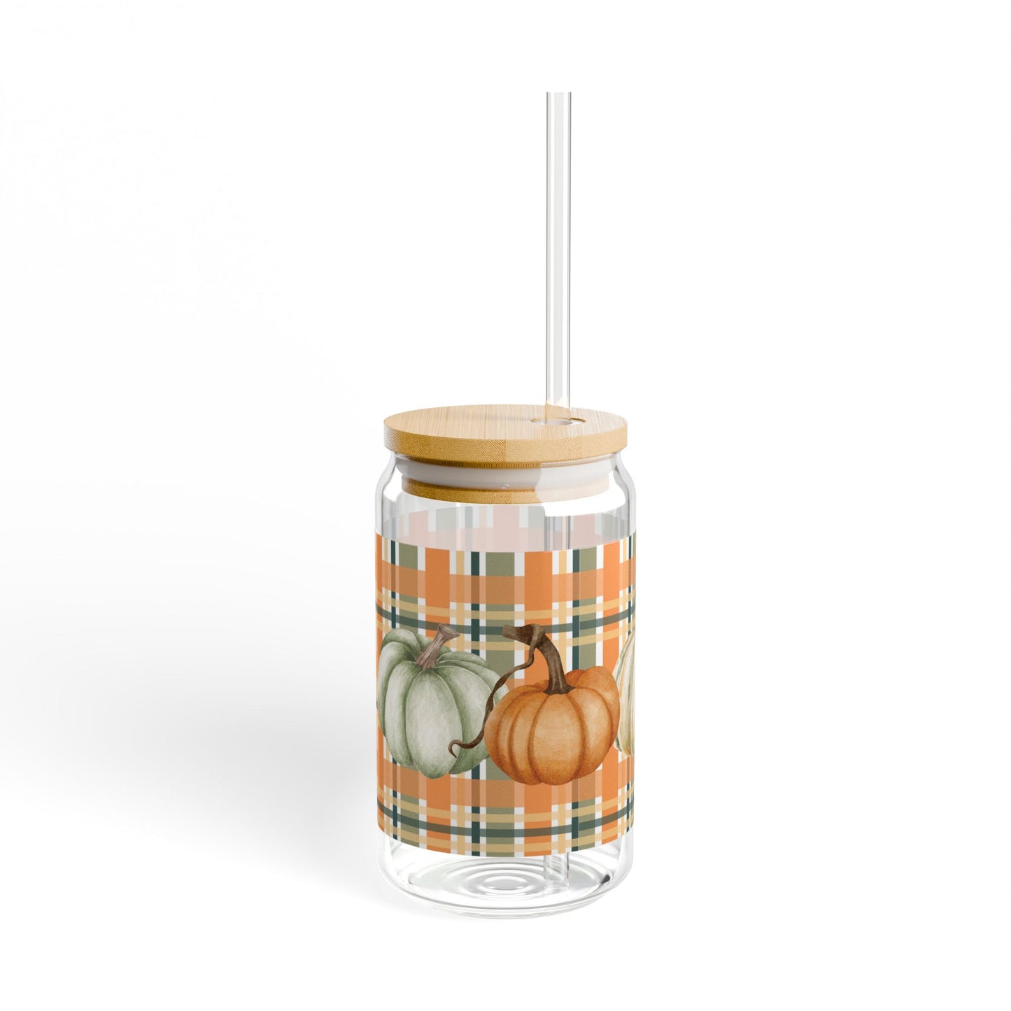 Pumpkins and Plaid Sipper Glass