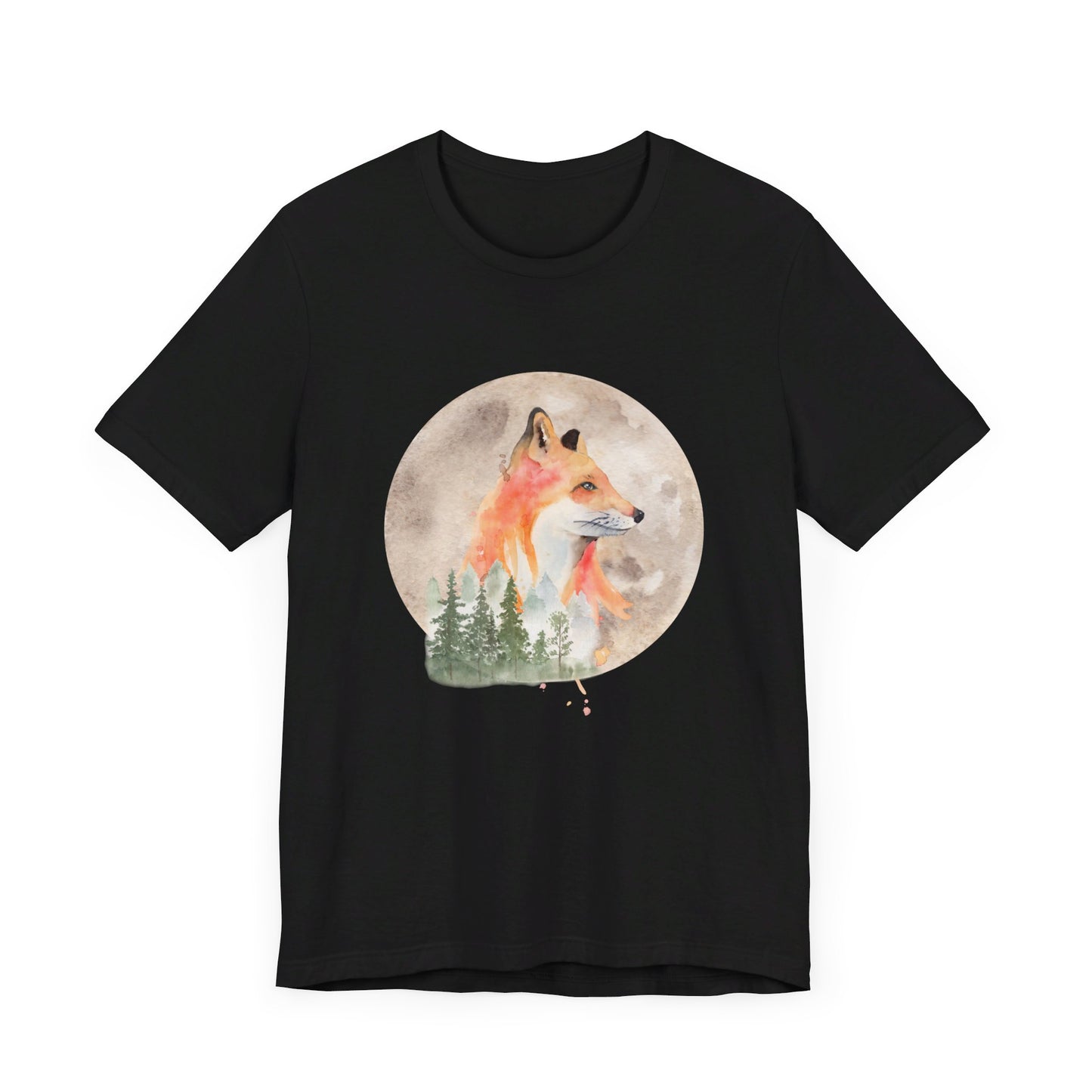 Fox Moon Trees T-Shirt, Fall Lover Shirt, Full Moon, Fall Wardrobe Attire