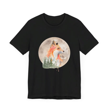 Fox Moon Trees T-Shirt, Fall Lover Shirt, Full Moon, Fall Wardrobe Attire