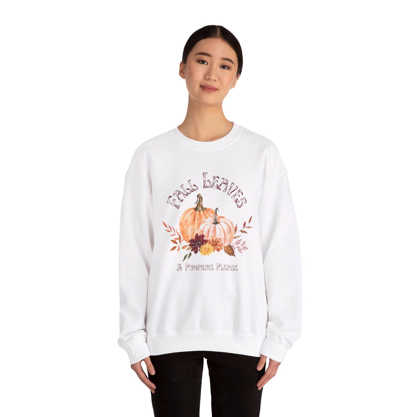 Fall Leaves & Pumpkins Please Sweatshirt, Fall Sweater, Fall Lover Crewneck, Autumn Fall Lover Gift