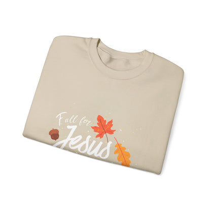 Fall for Jesus Sweatshirt, Autumn Religious Sweatshirt, Fall Jesus Sweatshirt, Fall for Jesus He Never Leaves, Jesus Sweatshirt, Fall Shirt