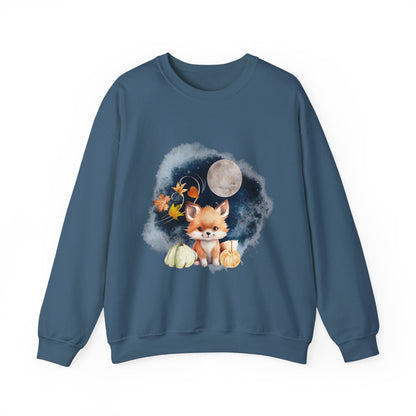 Little Fall Fox Sweatshirt, Woodland Fall Shirt, Moon Sweatshirt, Pumpkin Sweatshirt, Fox and Moon Sweatshirt, Woodland Animal Shirt