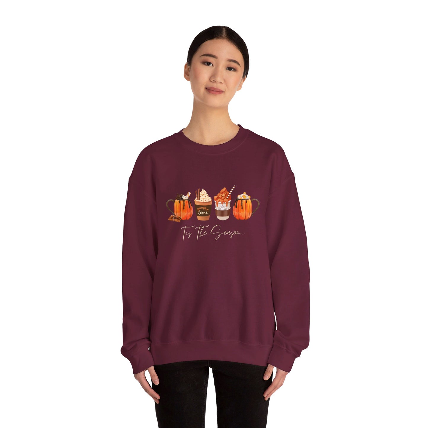 Fall Latte Coffee Sweater, Tis The Season Pumpkin Spice Latte Crewneck, Fall Sweatshirt, Autumn Lover Gift