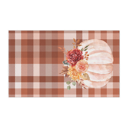 Cottage Fall Plaid Pumpkin Tea Towel
