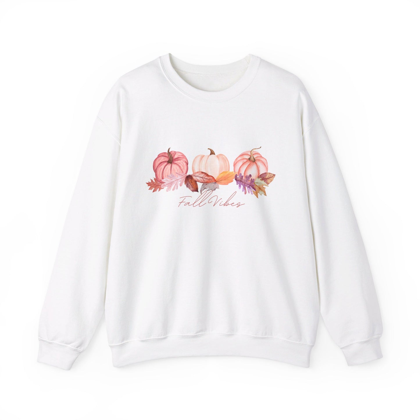 Fall Vibes Sweatshirt, Mauve Pink Pumpkins Crewneck, Vintage Fall Leaf Sweatshirt, Thanksgiving Sweatshirt