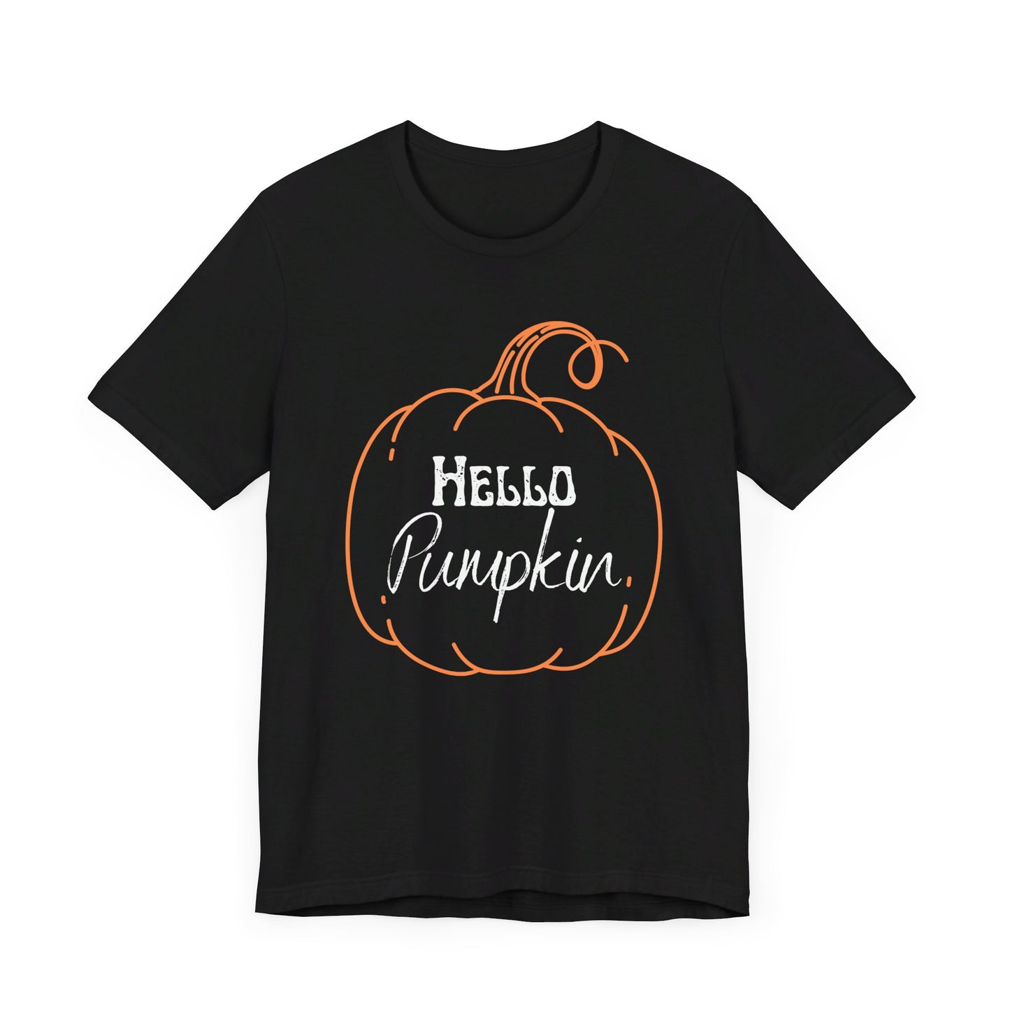 Black Hello Pumpkin Shirt, Autumn T-Shirt, Fall Shirt, Autumn Lover Gift