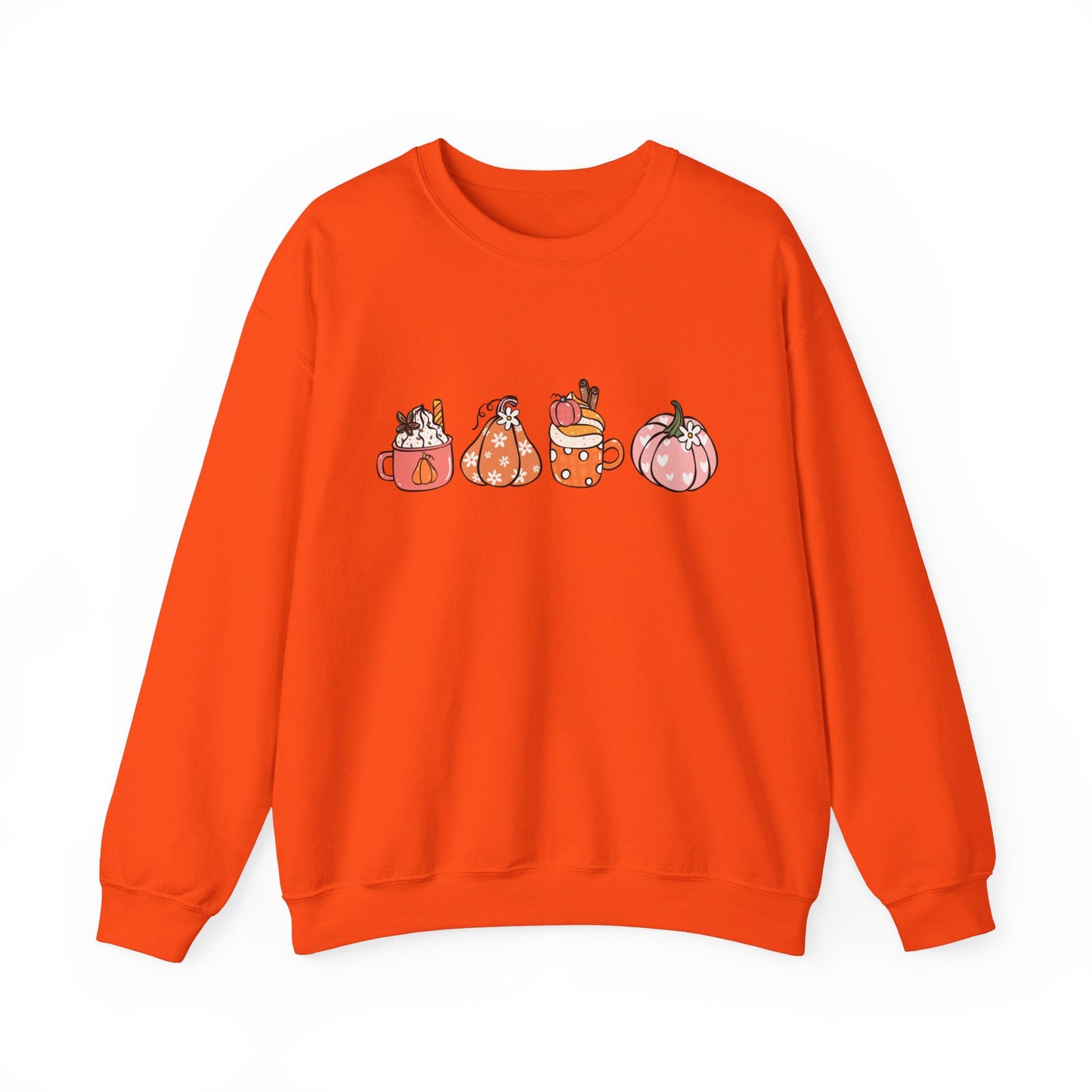 Fall Coffee and Pumpkin Sweatshirt, Pink Pumpkin Spice Shirt, Coffee Lover Shirt, Fall Shirt, Orange Pumpkin Sweater, Pumpkin Spice Sweater