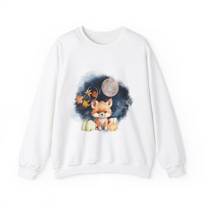 Little Fall Fox Sweatshirt, Woodland Fall Shirt, Moon Sweatshirt, Pumpkin Sweatshirt, Fox and Moon Sweatshirt, Woodland Animal Shirt