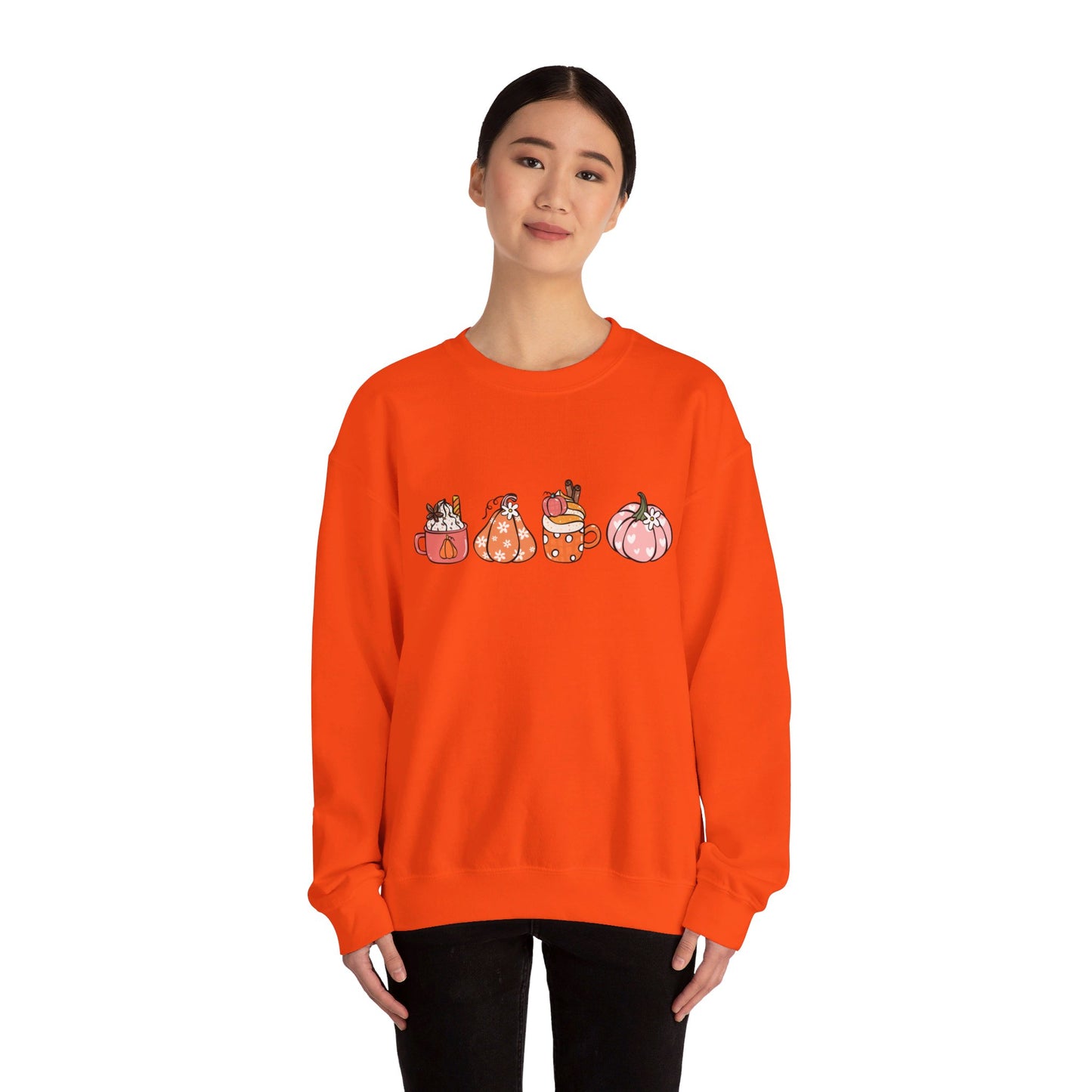 Fall Coffee and Pumpkin Sweatshirt, Pink Pumpkin Spice Shirt, Coffee Lover Shirt, Fall Shirt, Orange Pumpkin Sweater, Pumpkin Spice Sweater