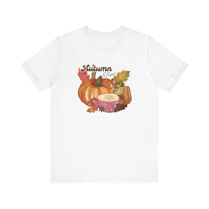 Heather Peach Autumn Time Fall T-Shirt, Pumpkins Leaves Shirt, Fall Coffee Shirt, Fall Lover Gift