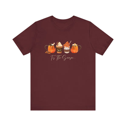 Maroon Fall Latte Coffee Shirt, Tis The Season Pumpkin Spice Latte T-Shirt, Fall Shirt, Autumn Lover Gift