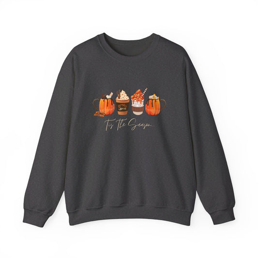 Fall Latte Coffee Sweater, Tis The Season Pumpkin Spice Latte Crewneck, Fall Sweatshirt, Autumn Lover Gift